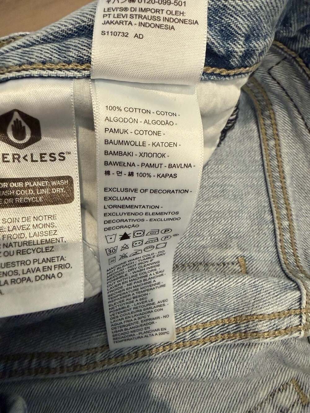 Levi's Low Pro Straight Leg Jeans Light Wash Size 24 - Picture 7 of 8